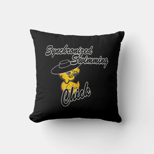 Coussin Chick de natation synchronisée #4 (Recto)