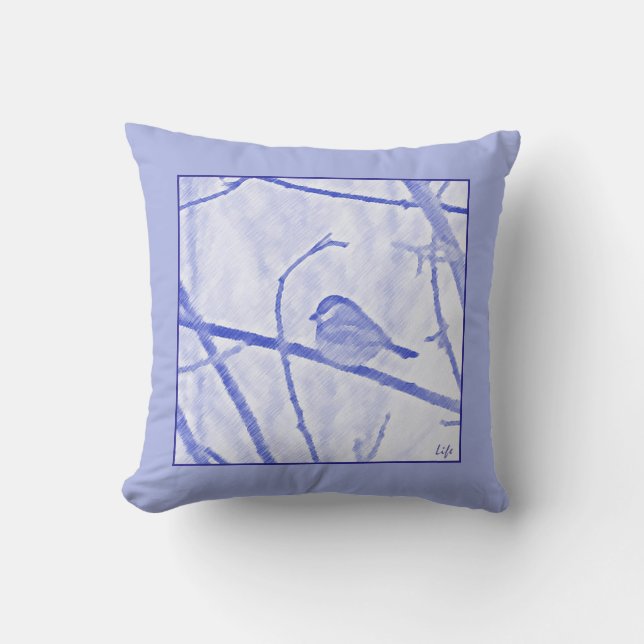 Coussin Chickadee Life Throw Pillow (Recto)