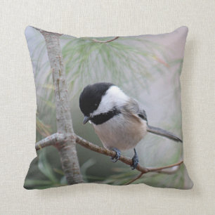 Coussin chickadee Noir-couvert