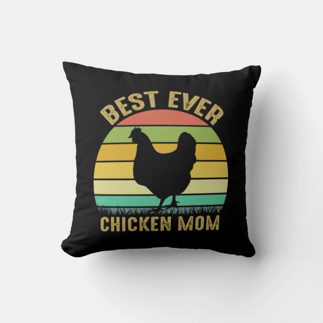 Coussin Chicken Art Meilleur jamais Chicken Maman (Recto)