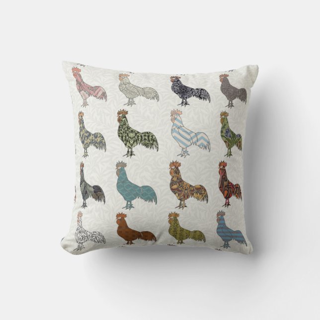 Coussin Chicken Rooster Coloré ferme Motif (Recto)