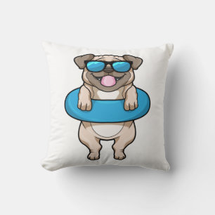 Coussin Chien à la natation avec anneau de natation