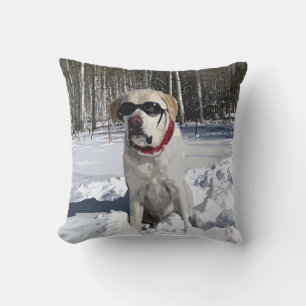 Coussin Chien à neige jaune du Labrador