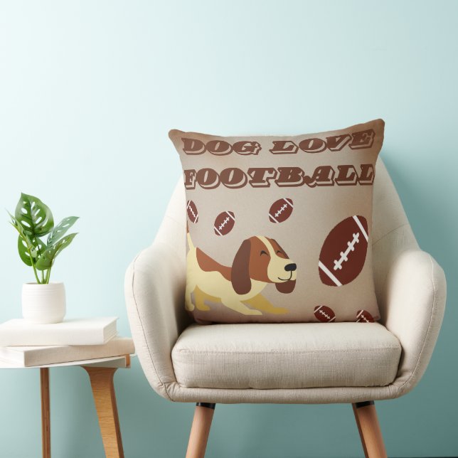 Coussin Chien amour football (Chaise)