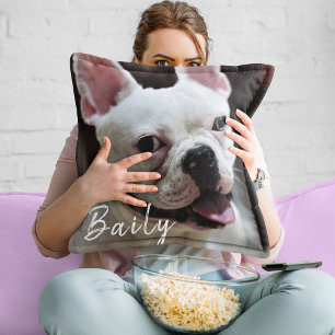 Coussin Chien Animal de compagnie drôle Photo Besties Amis