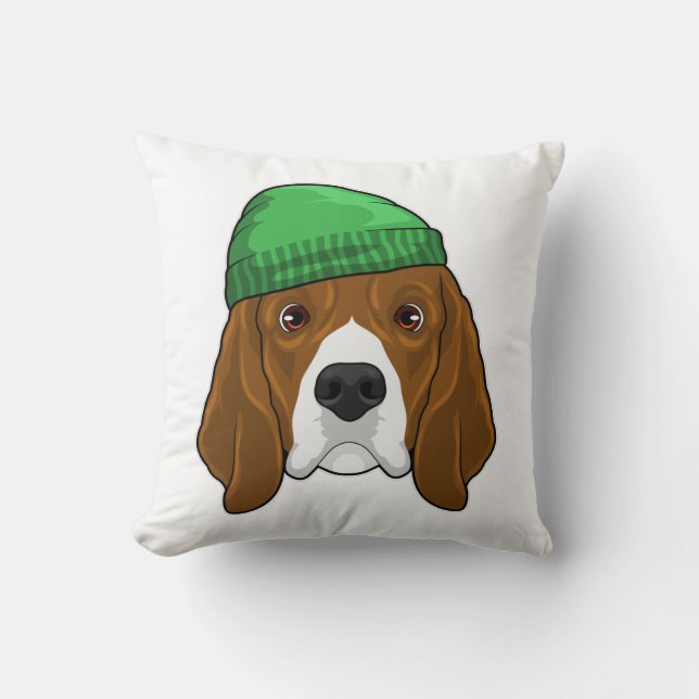 Coussin Chien avec Beanie (Recto)