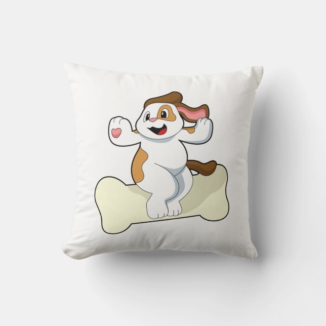 Coussin Chien avec os (Recto)