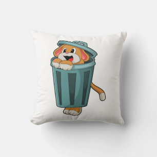 Coussin Chien avec Trashcan