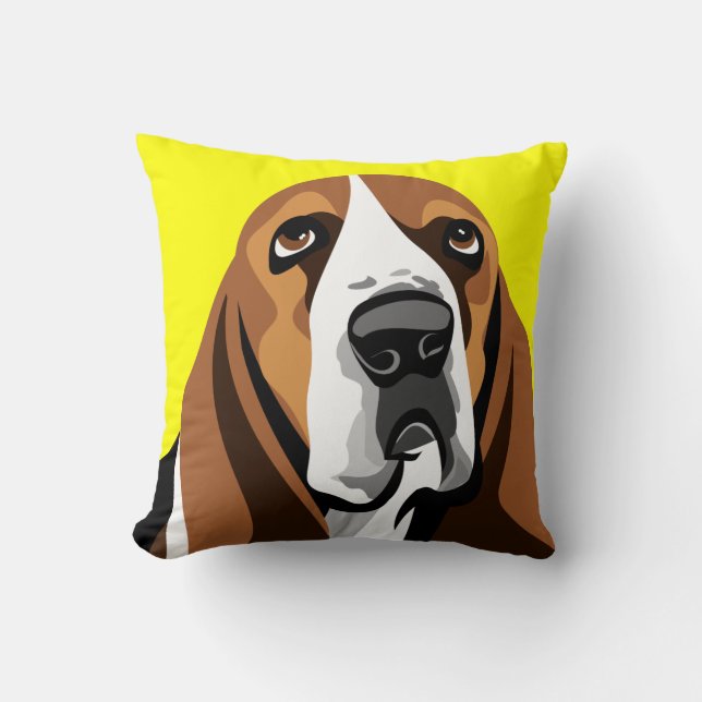 Coussin Chien Basset Hound (Recto)