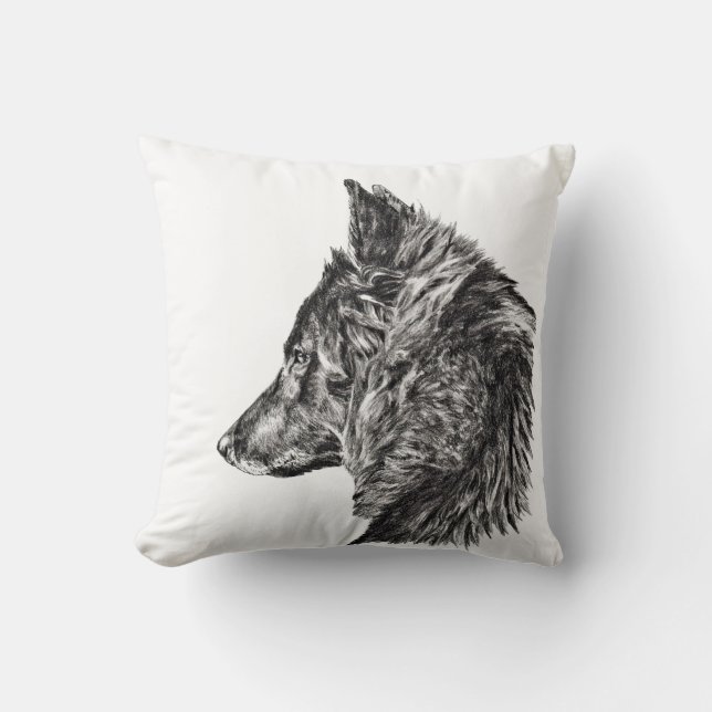 Coussin chien belge de groenendael (Recto)