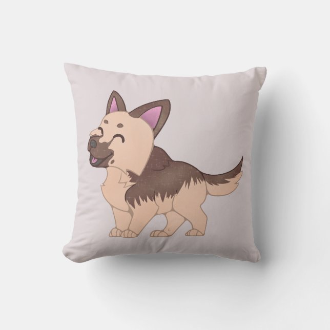 Coussin Chien berger allemand de Kawaii (Recto)