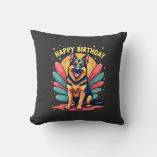 Coussin Chien Berger Allemand Joyeux Anniversaire Party Sh