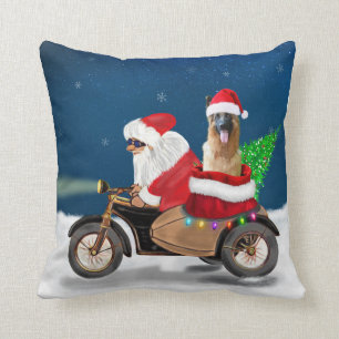 Coussin Chien berger allemand Noël Père Noël