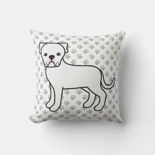 Coussin Chien blanc américain Bulldog mignon caricaturé