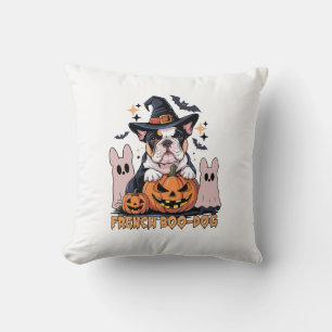Coussin Chien Boo Français Mignon Frenchie Halloween Fantô