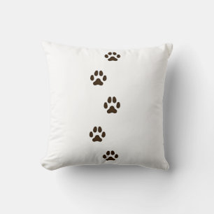 Coussin Chien Brown foncé Empreintes de pattes Canine Trac