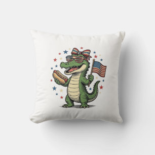 Coussin Chien Chaud Alligator Patriotique Vintage Vector T