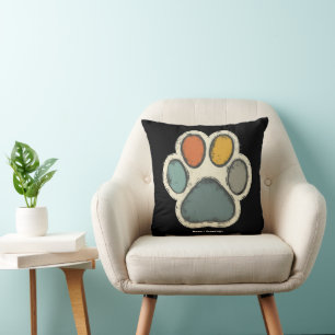 Coussin Chien Chien Chien Empreinte de patte Conception de