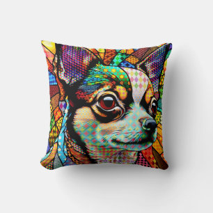 Coussin Chien Chihuahua Chig 171 en verre multicolore
