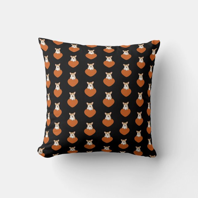 Coussin Chien chiot de Corgi mignon (Recto)