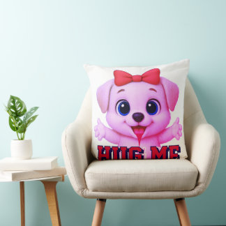 COUSSIN CHIEN CHOUETTE ROSE ~ CHIEN MIGNON ET ATTI
