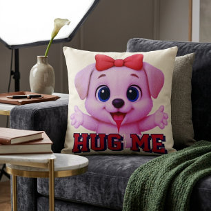 COUSSIN CHIEN CHOUETTE ROSE ~ CHIEN MIGNON ET ATTI