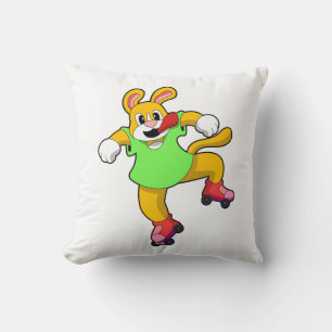 Coussin Chien comme Patineur en ligne avec Patins en ligne