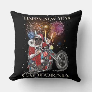 Coussin Chien Conduit Une Moto À La Californie