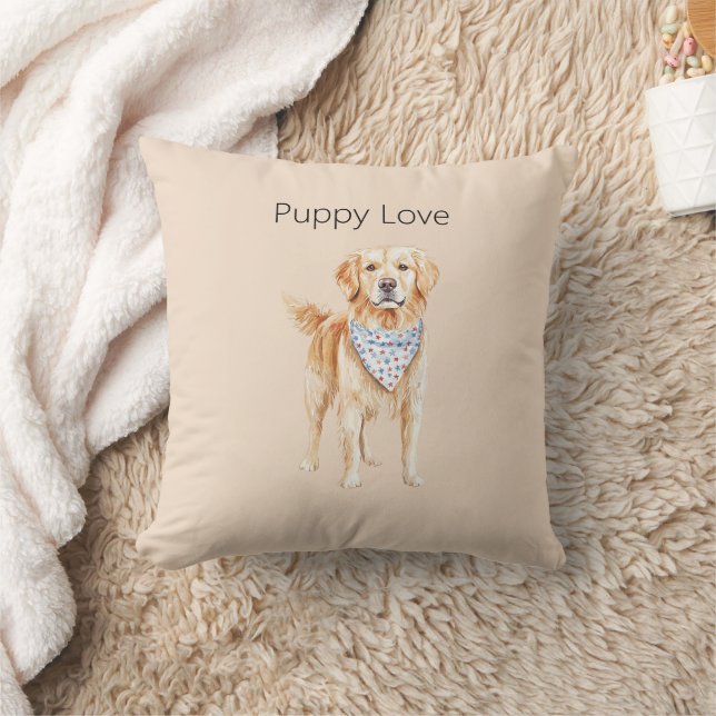 Coussin Chien Crème Amour de Chiot (Couverture)