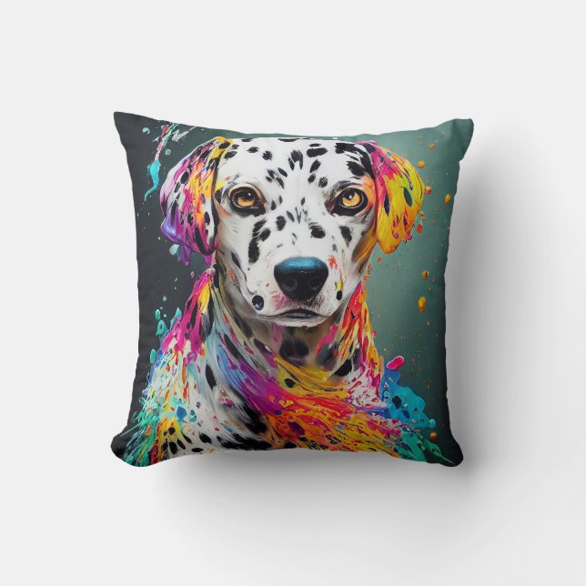 Coussin Chien Dalmatien animal familier adorable compagnon (Recto)