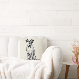 Coussin Chien Dalmatien Tacheté Art Pop Vintage Bande Dess