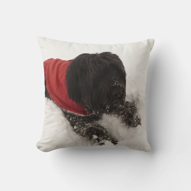 Coussin Chien dans la neige (Recto)