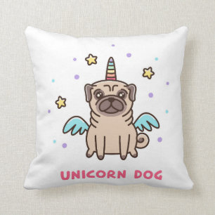 Coussin Chien d'arc-en-ciel de licorne