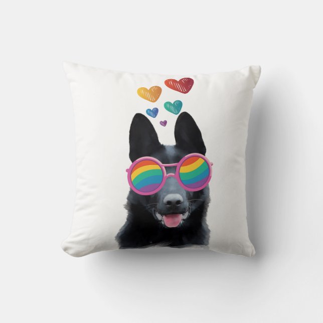 Coussin Chien de berger allemand avec la Saint-Valentin co (Recto)