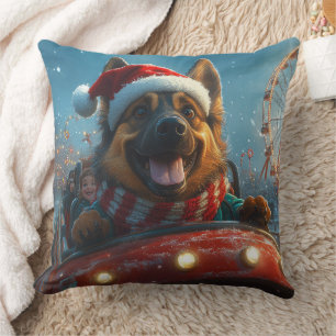Coussin Chien de berger belge Montagnes russes Noël