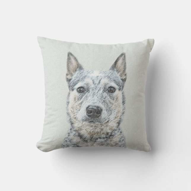 Coussin Chien de bétail australien - Cute Original Dog Art (Recto)