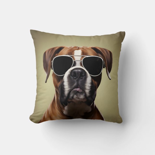 Coussin Chien de boîte cool (Recto)