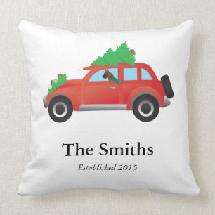 Coussin Chien de boxe conduisant une voiture - Arbre de No