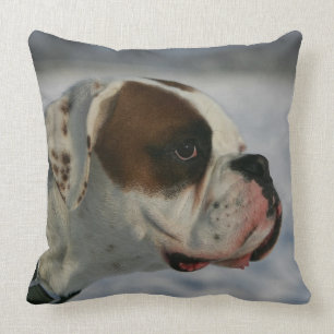 Coussin Chien de boxeur dans la neige
