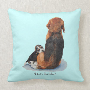 Coussin chien de caresse de maman de chiot mignon de