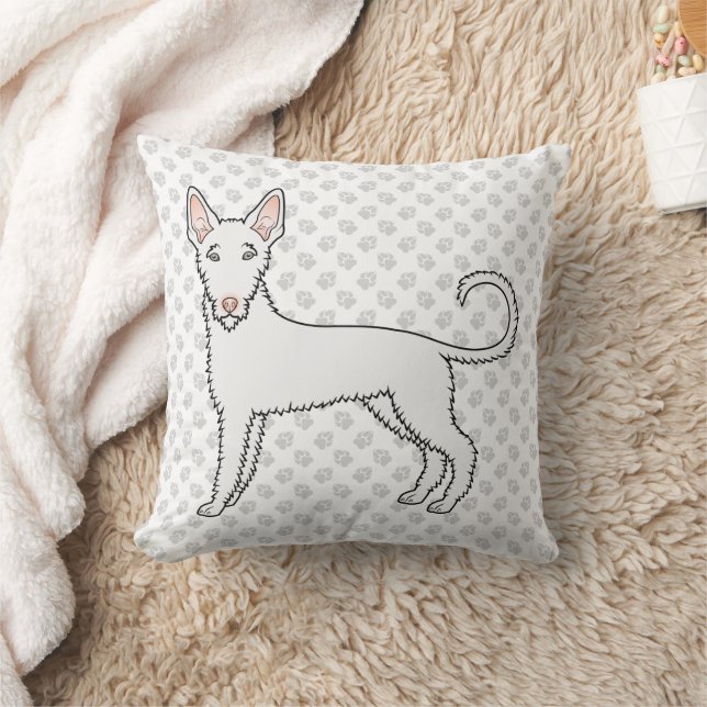 Coussin Chien de chasse ibicenc à poil dur blanc, dessin a (Couverture)