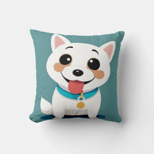 Coussin Chien de dessin animé adorable avec une expression