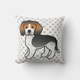 Coussin Chien de dessin animé Beagle à tique bleue & empre