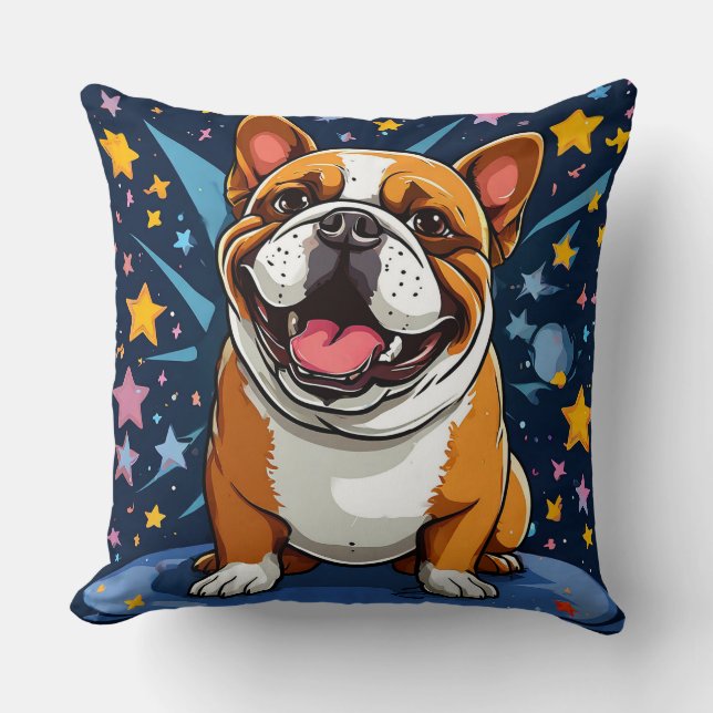 Coussin Chien de dessin animé mignon (Recto)