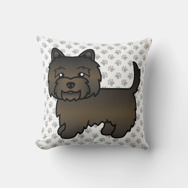 Coussin Chien de dessin animé mignon Terrier Cairn Bringé  (Recto)