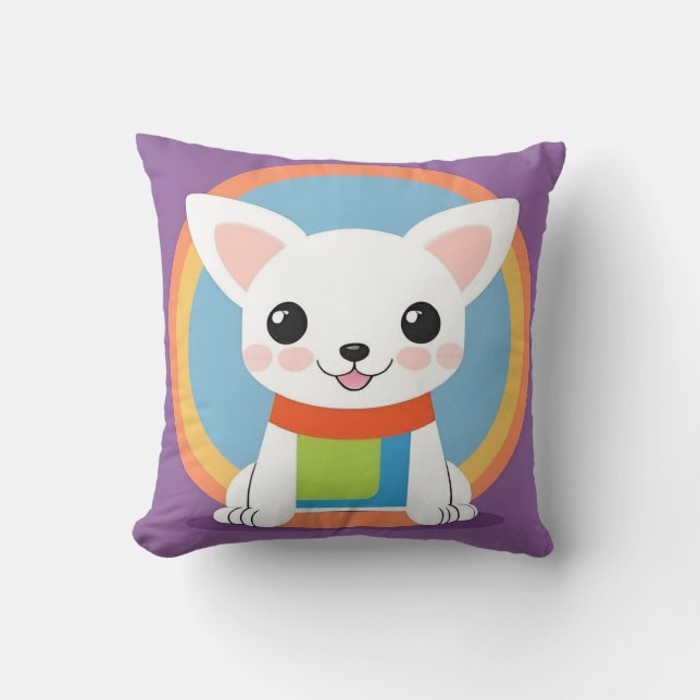 Coussin Chien de dessin animé minimal mignon décoration mo (Recto)