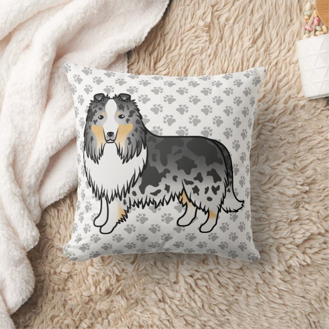 Coussin Chien de dessin animé Shetland Sheepdog Blue Merle (Couverture)