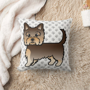 Coussin Chien de dessin animé Yorkshire Terrier au chocola