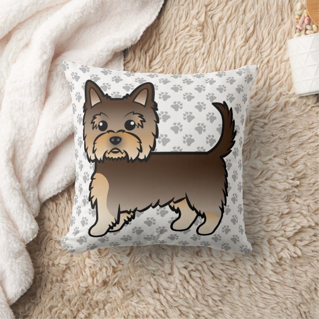 Coussin Chien de dessin animé Yorkshire Terrier au chocola (Couverture)