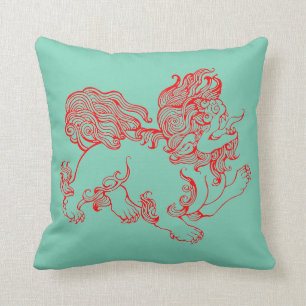 Coussin "Chien de Fu Foo de Chinois "